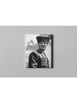 Fotolyo Atatürk Tablosu; Kalpaklı 2. Siyah - Beyaz
