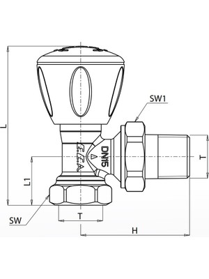 E.C.A 25 Adet Eca Rv3 1/2 Köşe Radyatör Valfi Petek Havlupan Vanası 602120641