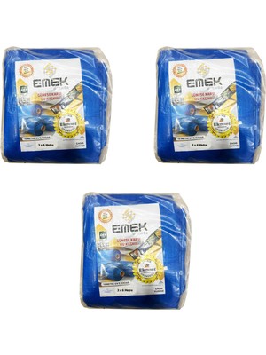 Emek Çadır Kumaşı Branda Tente Uv Güneşlik Gölgelik Koruma Yağmur Su Geçirmez - 3x6 Metre - 3 Paket