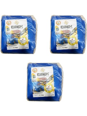 Emek Çadır Kumaşı Branda Tente Uv Güneşlik Gölgelik Koruma Yağmur Su Geçirmez - 3x7 Metre - 3 Paket