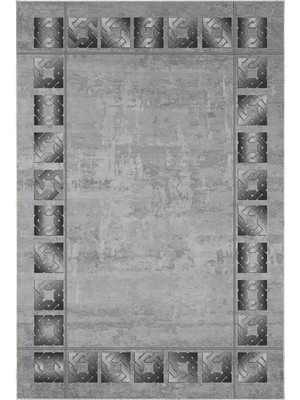 Dekoreko Dijital Salon Halısı Trend Keçe Kaymaz Taban Modern Twyla Gri