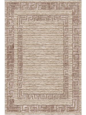 Dekoreko Dijital Salon Halısı Trend Keçe Kaymaz Taban Modern Dorothea  Kahve