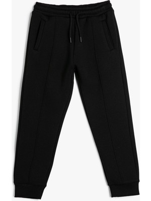 Koton Basic Jogger Eşofman Altı Şardonlu Beli Bağlamalı