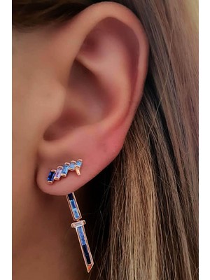 Italyan tasarımı gümüş rose lüks ear cuff kupe