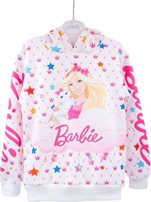 Vitrinmixmini Kapüşonlu Barbie  Desenli Kız Çocuk Sweatshırt