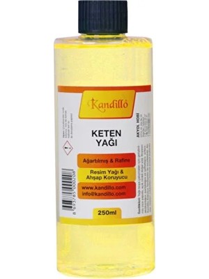 Dünya Magnet Kandillo Ağartılmış Keten Yağı 250 Ml. Rafine Resim Yağı