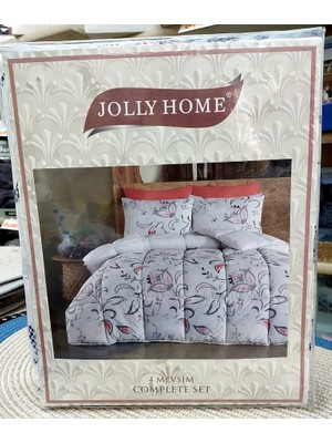 Jolly Home 4 Mevsim Çift Kişilik Kapitoneli Nevresim Takımı-Manolya Mavi