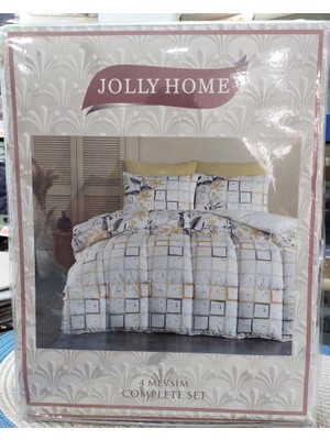 Jolly Home 4 Mevsim Tek Kişilik Kapitoneli Nevresim Takımı-Geofle Sarı