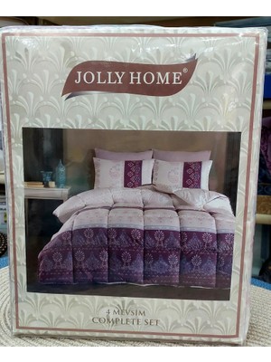 Jolly Home 4 Mevsim Tek Kişilik Kapitoneli Nevresim Takımı-Sima Gül Kurusu