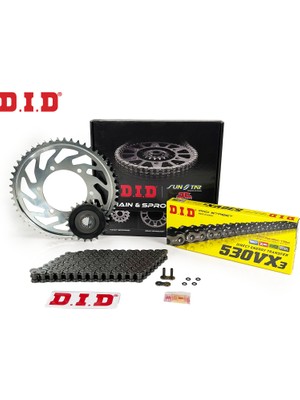Dıd Zincir Dişli Seti Trıumph Sprınt Rs (955 Cc) (2002-2003) / Zincir : DID-530VX3 (ÇELIK)-108 / Dişli: Jt (18T) - Sunstar (43T)
