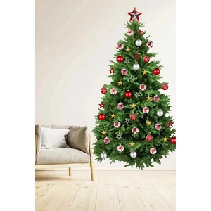 Kt Grup Yeni Yıl Merry Christmas Yılbaşı Ağacı ve Parti Malzemeleri Cam Duvar Sticker Seti