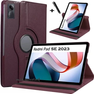 M.TK Moveteck Xiaomi Redmi Pad Se 11 Inç Tablet Kılıf 360 Dönebilen Stand Tam Koruma Pu Deri Akıllı Kapaklı Kılıf+ Dokunmatik Kalem