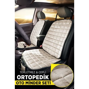 Mısırlı Grup Soft Cepli Ortopedik Oto Koltuk Minder Seti - Oto Koltuk Kılıfı - Ön 2 Sırt Dayamalı Koltuk Set
