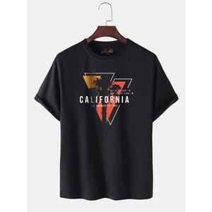 Calıfornıa Los Angeles Baskılı Oversize Bol Kalıp Siyah Tshirt