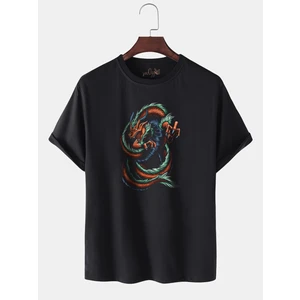 Dragon Ejderha Özel Tasarımlı Oversize Bol Kalıp Siyah Tshirt