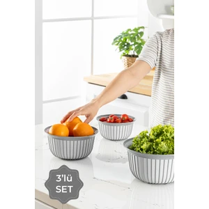 3lü Linea Kase Seti Gri 1x(1, 2, 3 Litre)