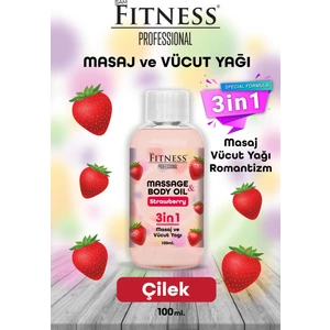 Fitness Professional Masaj ve Vücut Yağı Aromaterapi Rahatlatıcı Çiftlere Özel Çilek Özlü 100 ml
