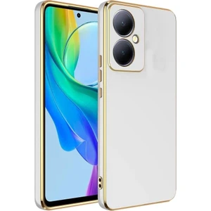 Vivo V29 Lite Kılıf Silikon Parlak Kenar Bark