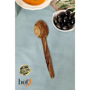 Bef Craft Tahta Yemek Kaşığı Mini Boy Yemek Servis Kaşığı 21 cm Doğal Zeytin Ağacı Ahşap Yemek Kaşığı El Işçiliği  Kaşık
