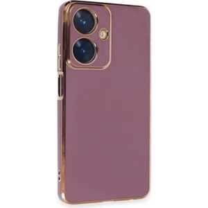 Vivo V29 Lite Kılıf Silikon Parlak Kenar Bark