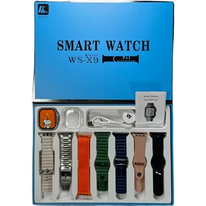 Watch 9 Ultra X9 Amoled 49MM 7 Kordon Kasa Koruyucu Hediyeli Bt Arama Özellikli Akıllı Saat
