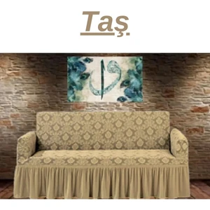 Jakarlı 3 Kişilik Koltuk Örtüsü. Lastikli, Esnek, Yıkanabilir Koltuk, Kanepe, Çekyat Kılıfı