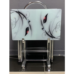 Erk Mobilya Camlı Çanta Sehpa, Sehpa, Zigon, 4lü Zigon, Çanta Sehpa, 4lü Sehpa