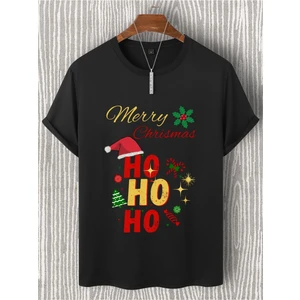 Yılbaşı T-Shirtü Hohoho Merry Christmas Yılbaşı T-Shirt Unisex Pamuklu Noel T-Shirtü Yılbaşı Kostümü