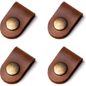 Atelier Duos Grass 4'lü Deri Kablo Düzenleyici, Kablo Tutucu Taba Antik