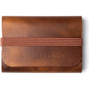 Atelier Duos  Deri Kartlık, Lastikli Kartlık,el Yapımı Kartlık, Taba Deri-Kahverengi Lastik