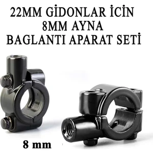 Motosiklet Atv Ayna Bağlantı Kütük Seti 8 mm