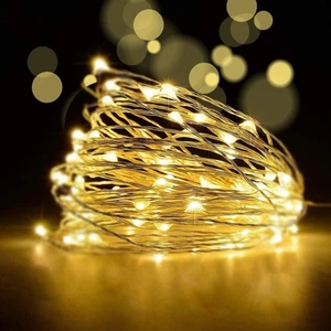 Peri LED 5 Metre Gün Işığı Sarı Renkli Pilli Dekoratif Aydınlatma Süsleme Parti Sarı LED Işık Yılbaşı LED Işık Süsleme Dekorasyon Işığı Şerit Aydınlatma LED
