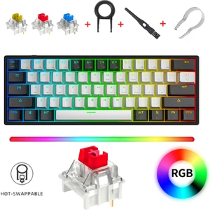 K620 Rgb 61 Tuş Type-C Kablolu Hot Swap Mekanik Klavye-3 Adet Switch Hediyeli