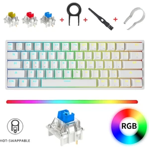 K620 Rgb 61 Tuş Type-C Kablolu Hot Swap Mekanik Klavye-3 Adet Switch Hediyeli