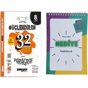 Ankara Yayıncılık Yeni Müfredat 2024 8.Sınıf Paragraf Güçlendiren 32 Haftalık Deneme Nesil
