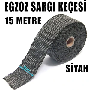Egzoz Yanmaz Sargı Keçesi 15 Metre Siyah