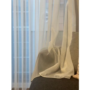 Bambu Tül Perde Ekru Pilesiz Düz Dikim Ütü Istemez Kırışmaz