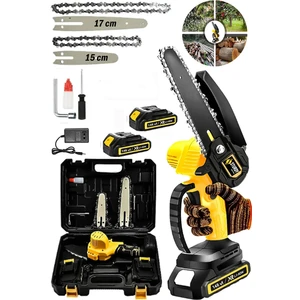 148Vf 12 Ah Çift Sargı Motor 10-15 cm Zincir Takımlı Akülü Dal Budama Makinası Şarjlı Dal Budama Testeresi