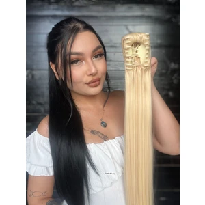 Peruk Market 70CM Postiş Tokalı Düz At Kuyruğu - Platin