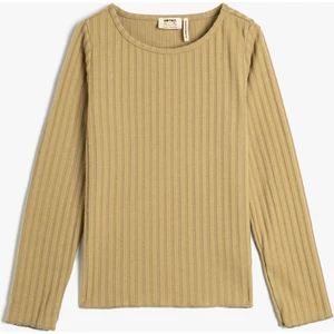 Tshirt Uzun Kollu Bisiklet Yaka Fitilli