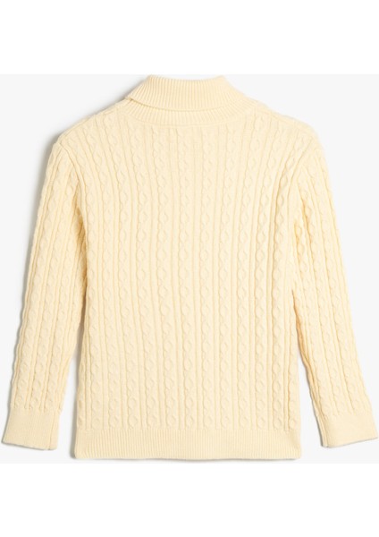 Balıkçı Yaka Kazak Saç Örgü Detaylı Uzun Kollu fiyatları