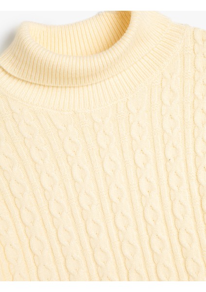 Balıkçı Yaka Kazak Saç Örgü Detaylı Uzun Kollu modelleri