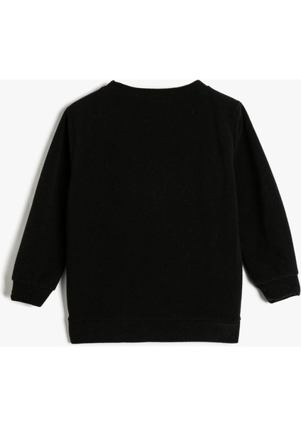 Sweatshirt Cadılar Bayramı Temalı Işlemeli Uzun Kollu Bisiklet Yaka Şardonlu fiyatları