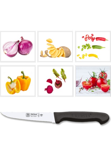 61005-LZ Biftek Bıçağı (Steak) Sebze Bıçağı Tırtıklı Siyah Renk modelleri