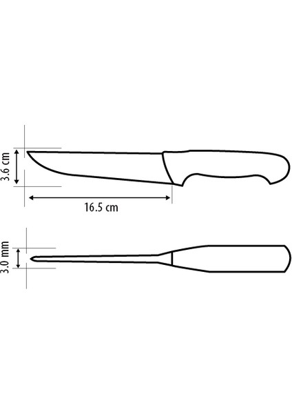 61115 Kasap Bıçağı (1 No Doğrama ve Kesim Bıçağı) Siyah Renk