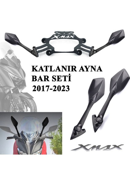 Yamaha Xmax 125/250/300 2018-2022 Katlanır R25 Ayna Bar Seti