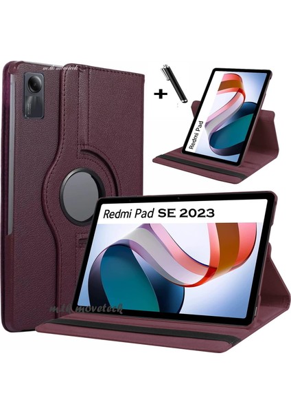 Xiaomi Redmi Pad Se 11 Inç Tablet Kılıf 360 Dönebilen Stand Tam Koruma Pu Deri Akıllı Kapaklı Kılıf+ Dokunmatik Kalem
