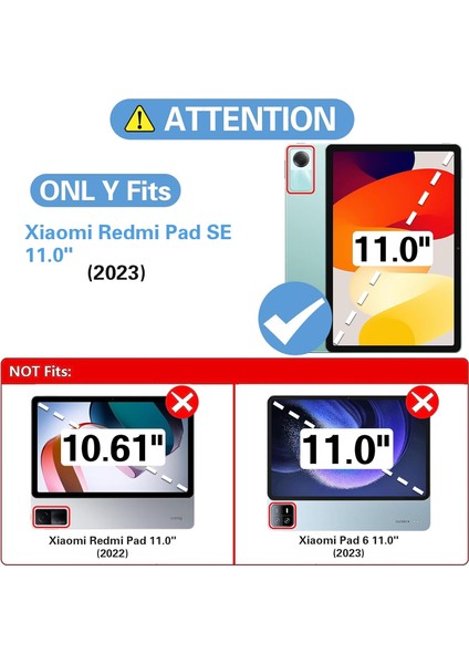 Xiaomi Redmi Pad Se 11 Inç Tablet Kılıf 360 Dönebilen Stand Tam Koruma Pu Deri Akıllı Kapaklı Kılıf+ Dokunmatik Kalem