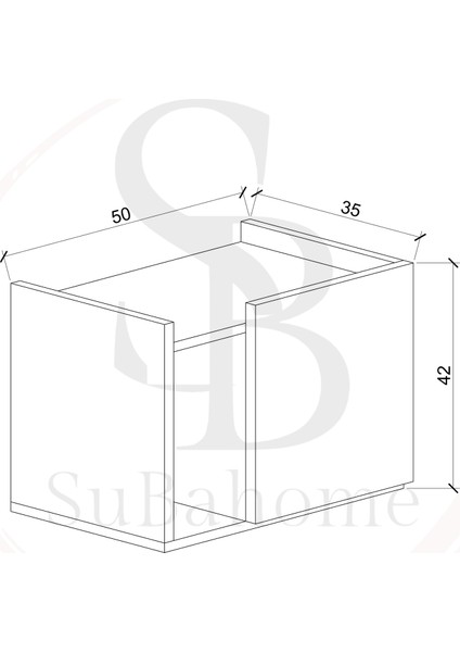 Subahome 50 cm Mdf Modern Beyaz Komodin Çok Amaçlı Dolap Yan Sehpa Plak Dolabı Koltuk Yanı Sehpa