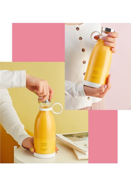 Şarjlı Portatif Taşınabilir El Blenderi Meyve Sıkacağı Mama Karıştırıcı Smoothie Milkshake 350 ml modelleri